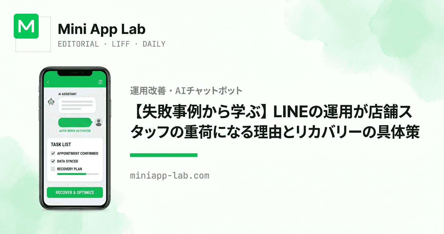 【失敗事例から学ぶ】LINE運用が店舗スタッフの重荷になる理由とリカバリーの具体策